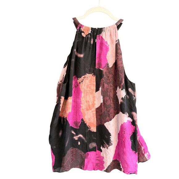 Diane Von Furstenberg Women's Tank Top Sz M Silk Pania Dancing Explosion Halter - Picture 11 of 11